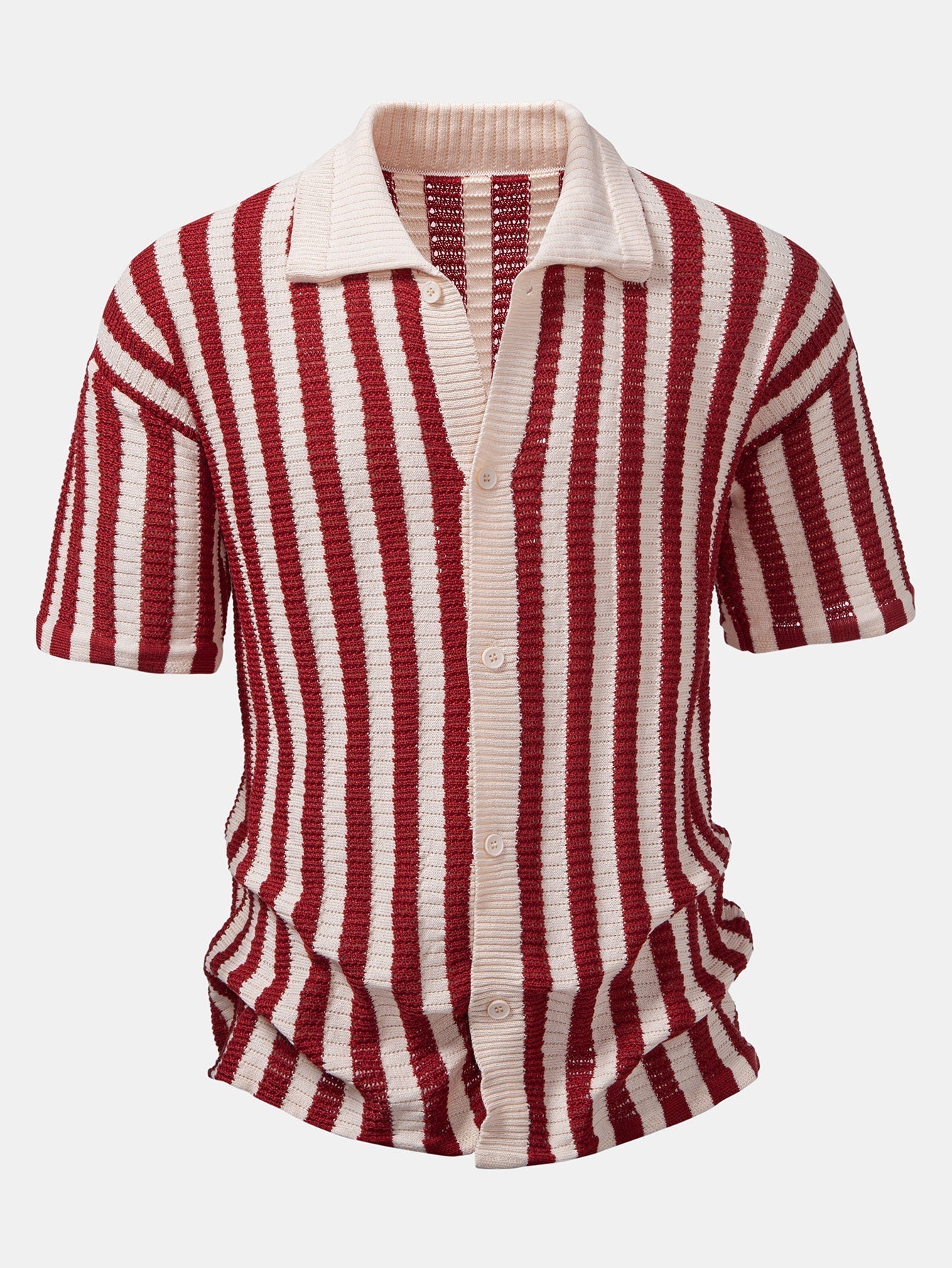 CHEMISE À ÉPAULES DÉGRADÉES ET RAYURES AU CROCHET & PANTALONS EN LIN À JAMBE DROITE