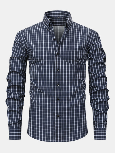 CHEMISE À MANCHES LONGUES À CARREAUX AVEC BOUTONS & PANTALONS SLIM FIT À JAMBES FINS