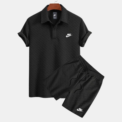 Ensemble polo et short texturé - PRIX DÉSTOCKAGE