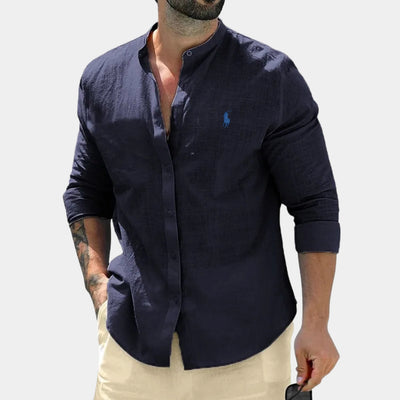Chemise Col Officier Élégante - PRIX DÉSTOCKAGE
