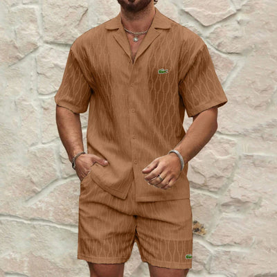 Ensemble Estival Chemise & Short Texturés - PRIX DÉSTOCKAGE
