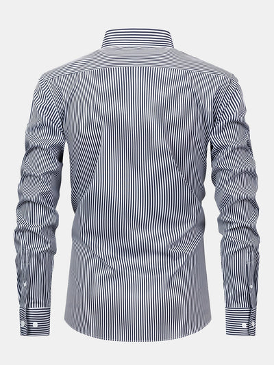 CHEMISE À MANCHES LONGUES À RAYURES AVEC BOUTONS