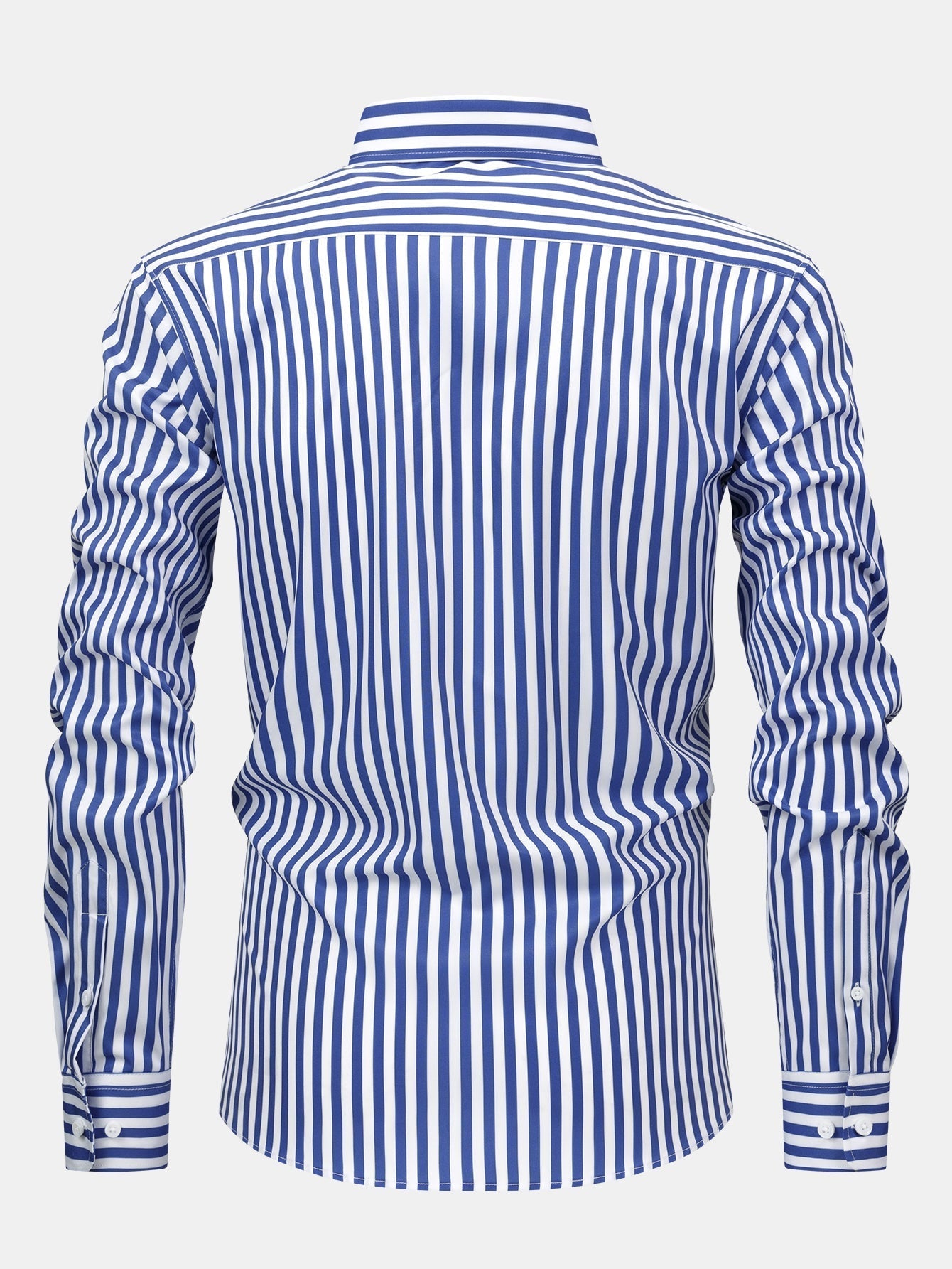 CHEMISE À MANCHES LONGUES À RAYURES AVEC BOUTONS & PANTALONS SLIM FIT À JAMBE ÉLARGIE
