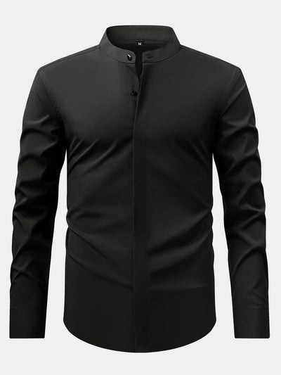CHEMISE À COL MONTANT & PANTALONS SLIM FIT À JAMBES ÉVASÉES