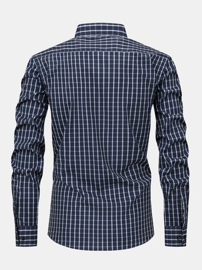 CHEMISE À MANCHES LONGUES À CARREAUX AVEC BOUTONS & PANTALONS SLIM FIT À JAMBES FINS
