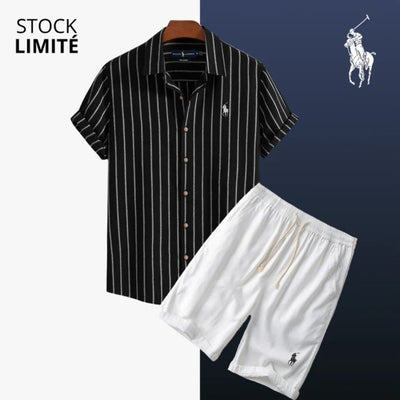 Ensemble Estival Rayé (Chemise & Short) || DÉSTOCKAGE