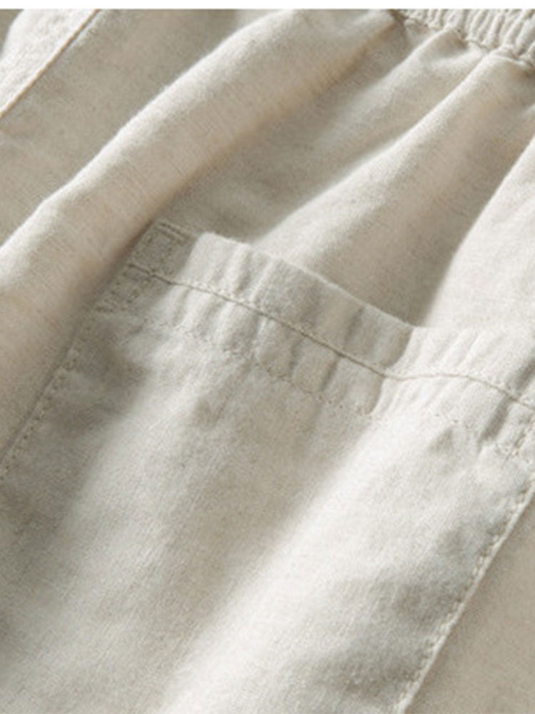 POLO AU CROCHET & PANTALONS EN LIN DROITS