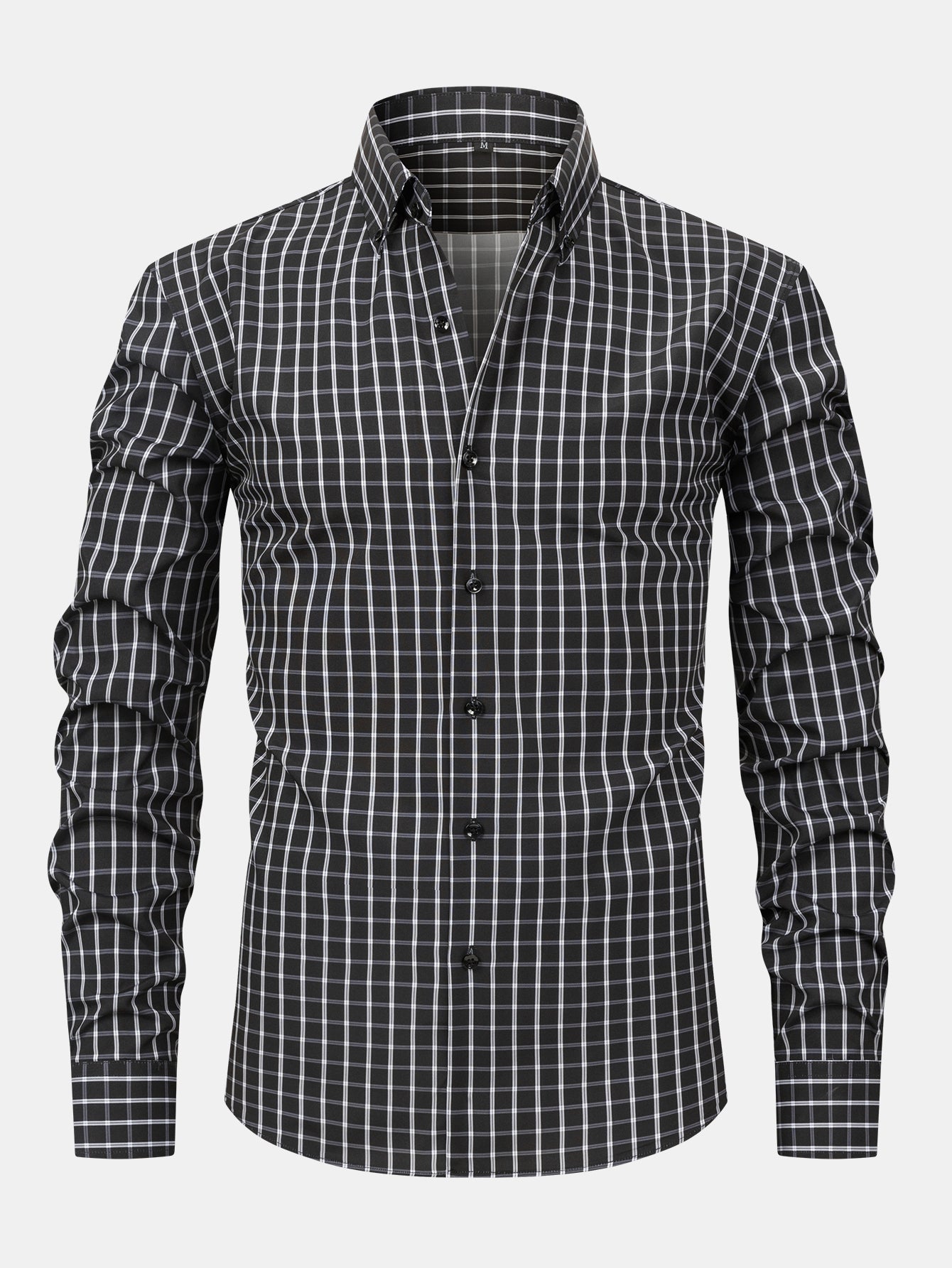 CHEMISE À MANCHES LONGUES À CARREAUX AVEC BOUTONS