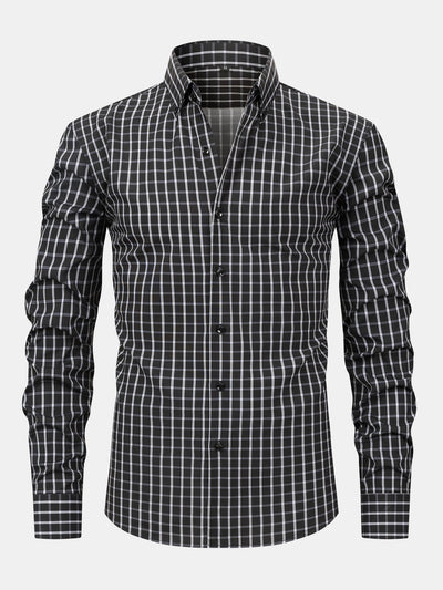 CHEMISE À MANCHES LONGUES À CARREAUX AVEC BOUTONS & PANTALONS SLIM FIT À JAMBES FINS