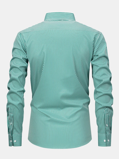 CHEMISE À MANCHES LONGUES À RAYURES AVEC BOUTONS