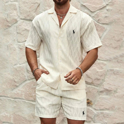 Ensemble Estival Chemise & Short Texturés - PRIX DÉSTOCKAGE