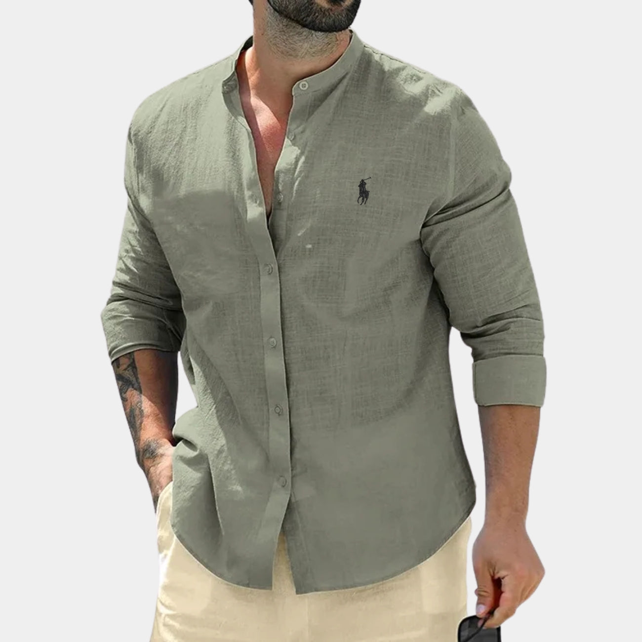 Chemise Col Officier Élégante - PRIX DÉSTOCKAGE