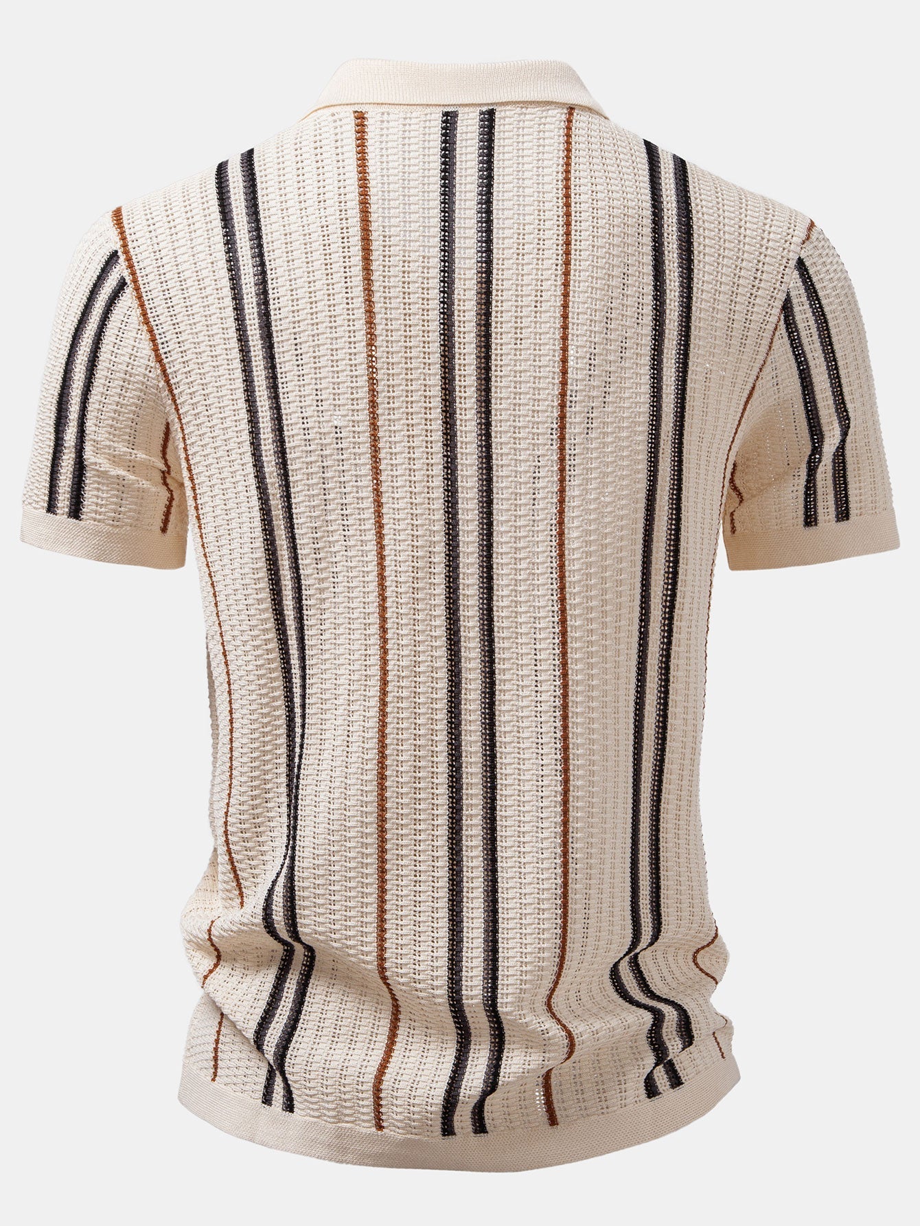 CHEMISE À RAYURES AU CROCHET AVEC BOUTONS & PANTALONS EN LIN À JAMBE DROITE