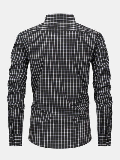 CHEMISE À MANCHES LONGUES À CARREAUX AVEC BOUTONS & PANTALONS SLIM FIT À JAMBES FINS