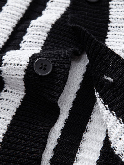 CHEMISE À ÉPAULES DÉGRADÉES ET RAYURES AU CROCHET & PANTALONS EN LIN À JAMBE DROITE