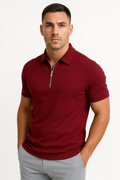 GREGORIO | POLO MODERNE AVEC ZIP MI-HAUT
