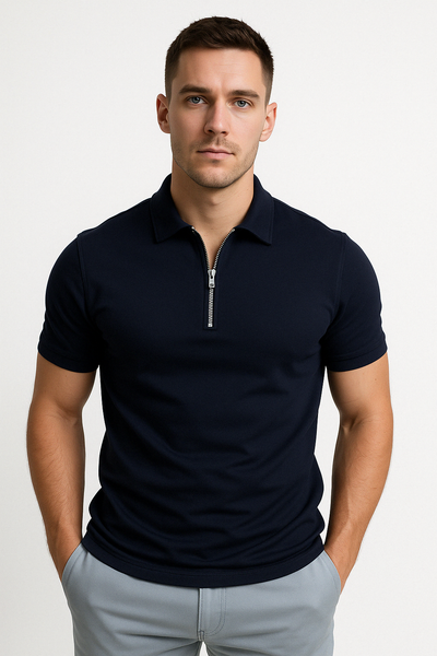 GREGORIO | POLO MODERNE AVEC ZIP MI-HAUT