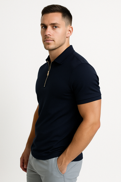 GREGORIO | POLO MODERNE AVEC ZIP MI-HAUT